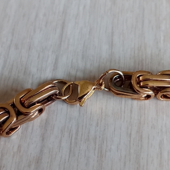 Men's Byzantine Stainless Steel Gold Tone Necklace - Picture 2 of 6